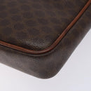 CELINE Macadam Canvas Clutch Bag PVC Leather Brown Gold Auth bs27308-8