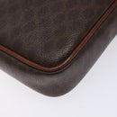 CELINE Macadam Canvas Clutch Bag PVC Leather Brown Gold Auth bs27308-9