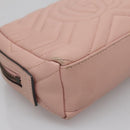 GUCCI GG Marmont Pouch Leather Pink 476165 Auth bs27327-11