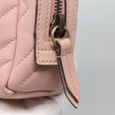 GUCCI GG Marmont Pouch Leather Pink 476165 Auth bs27327-12