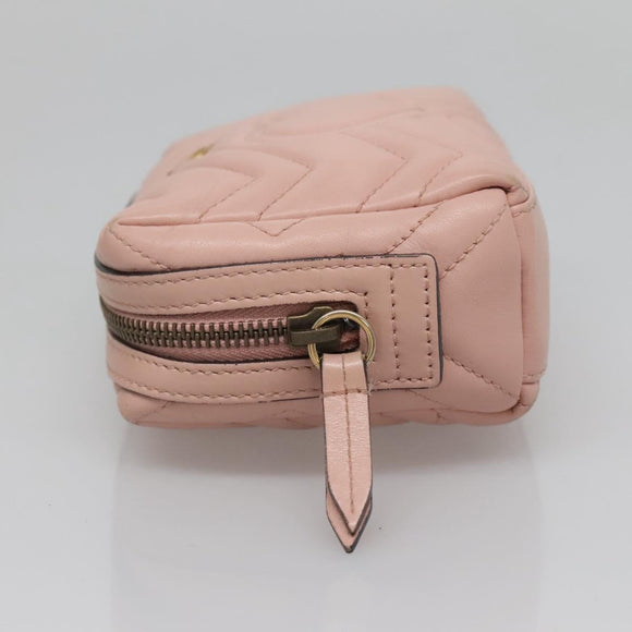 GUCCI GG Marmont Pouch Leather Pink 476165 Auth bs27327