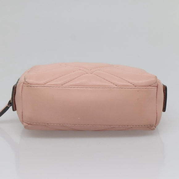 GUCCI GG Marmont Pouch Leather Pink 476165 Auth bs27327