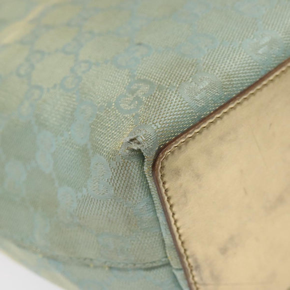 GUCCI GG Canvas Tote Bag Nylon Peppermint Gold 002 1099 Auth bs27328