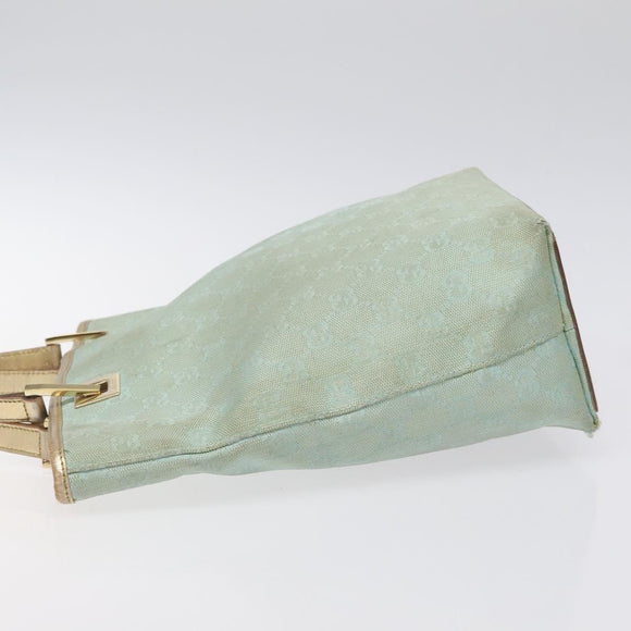 GUCCI GG Canvas Tote Bag Nylon Peppermint Gold 002 1099 Auth bs27328