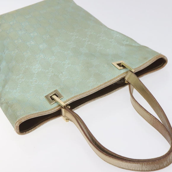 GUCCI GG Canvas Tote Bag Nylon Peppermint Gold 002 1099 Auth bs27328