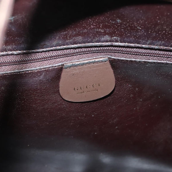 GUCCI Hand Bag Leather Brown Gold 000 1998 0570 Auth bs27334
