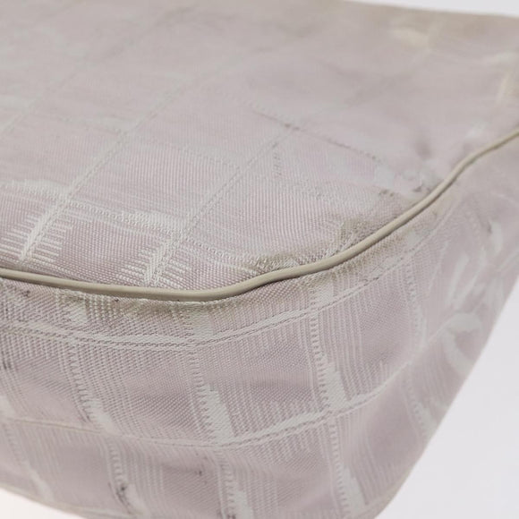 CHANEL New Travel Line Shoulder Bag Nylon Pink Gold CC Auth bs27338