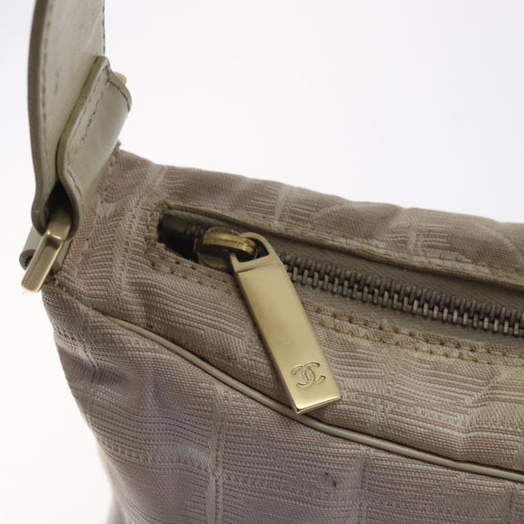 CHANEL New Travel Line Shoulder Bag Nylon Pink Gold CC Auth bs27338