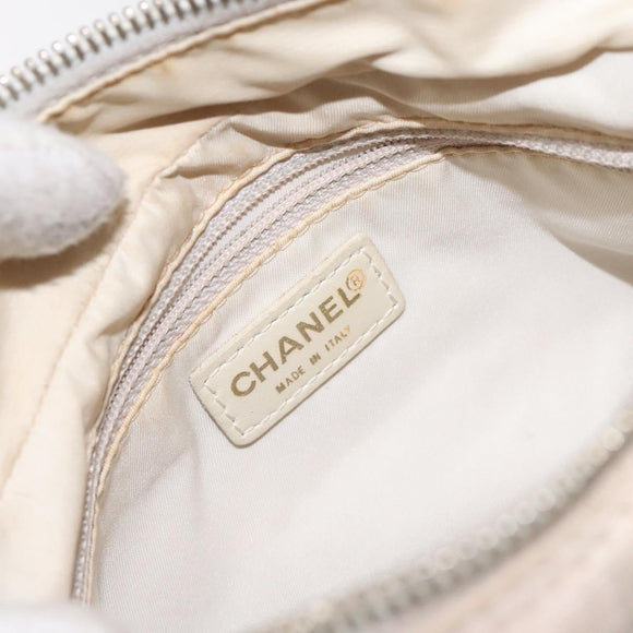 CHANEL New Travel Line Shoulder Bag Nylon Pink Gold CC Auth bs27338