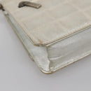 CHANEL New Travel Line Chain Wallet Nylon Silver CC Auth bs27339-8