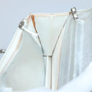 CHANEL New Travel Line Chain Wallet Nylon Silver CC Auth bs27339-10