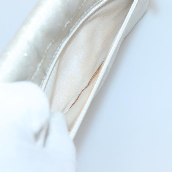 CHANEL New Travel Line Chain Wallet Nylon Silver CC Auth bs27339