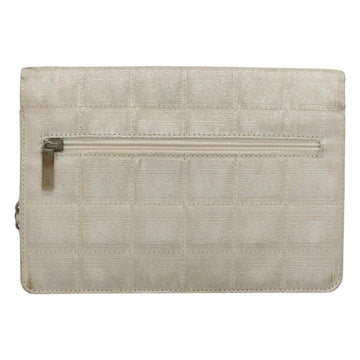 CHANEL New Travel Line Chain Wallet Nylon Silver CC Auth bs27339 - 0