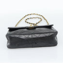CHANEL Mini Matelasse 20 Chain Shoulder Bag Lamb Skin Black Gold CC Auth bs27341-14