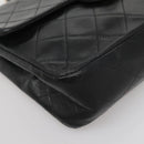 CHANEL Mini Matelasse Chain Shoulder Bag Lamb Skin Black Gold CC Auth bs27341-14