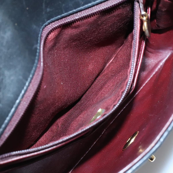 CHANEL Mini Matelasse Chain Shoulder Bag Lamb Skin Black Gold CC Auth bs27341