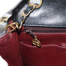 CHANEL Mini Matelasse 20 Chain Shoulder Bag Lamb Skin Black Gold CC Auth bs27341-25