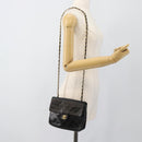 CHANEL Mini Matelasse 20 Chain Shoulder Bag Lamb Skin Black Gold CC Auth bs27341-28