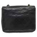 CHANEL Mini Matelasse 20 Chain Shoulder Bag Lamb Skin Black Gold CC Auth bs27341-2