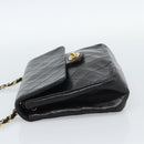 CHANEL Mini Matelasse 20 Chain Shoulder Bag Lamb Skin Black Gold CC Auth bs27341-3