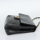 CHANEL Mini Matelasse 20 Chain Shoulder Bag Lamb Skin Black Gold CC Auth bs27341-6