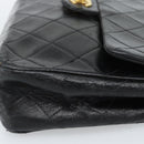 CHANEL Mini Matelasse 20 Chain Shoulder Bag Lamb Skin Black Gold CC Auth bs27341-7