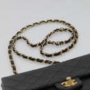 CHANEL Mini Matelasse Chain Shoulder Bag Lamb Skin Black Gold CC Auth bs27341-8