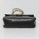CHANEL Mini Matelasse Chain Shoulder Bag Lamb Skin Black Gold CC Auth bs27341-5