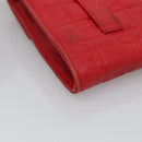 CHANEL Icon line Cigarette Case Leather Red CC Auth bs27345-16