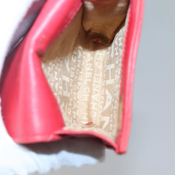 CHANEL Icon line Cigarette Case Leather Red CC Auth bs27345