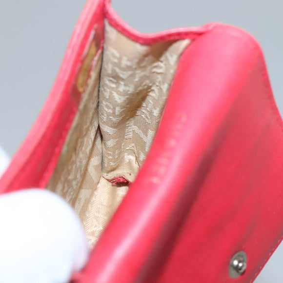 CHANEL Icon line Cigarette Case Leather Red CC Auth bs27345