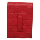 CHANEL Icon line Cigarette Case Leather Red CC Auth bs27345-2