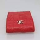 CHANEL Icon line Cigarette Case Leather Red CC Auth bs27345-5
