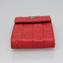 CHANEL Icon line Cigarette Case Leather Red CC Auth bs27345-6