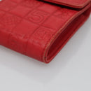CHANEL Icon line Cigarette Case Leather Red CC Auth bs27345-14
