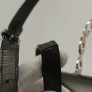 Salvatore Ferragamo Gancini Hand Bag Enamel 2way Gray Silver Auth bs27352-10