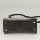 Salvatore Ferragamo Gancini Hand Bag Enamel 2way Gray Silver Auth bs27352-5