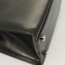 Salvatore Ferragamo Gancini Hand Bag Enamel 2way Gray Silver Auth bs27352-17