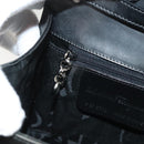 Salvatore Ferragamo Gancini Hand Bag Enamel 2way Gray Silver Auth bs27352-21