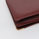 CARTIER Must Line Clutch Bag Leather Bordeaux Gold Auth bs27354-16