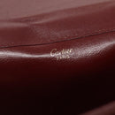 CARTIER Must Line Clutch Bag Leather Bordeaux Gold Auth bs27354-10