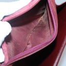 CARTIER Must Line Clutch Bag Leather Bordeaux Gold Auth bs27354-12