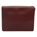 CARTIER Must Line Clutch Bag Leather Bordeaux Gold Auth bs27354-2