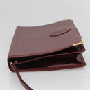 CARTIER Must Line Clutch Bag Leather Bordeaux Gold Auth bs27354-3