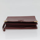 CARTIER Must Line Clutch Bag Leather Bordeaux Gold Auth bs27354-5