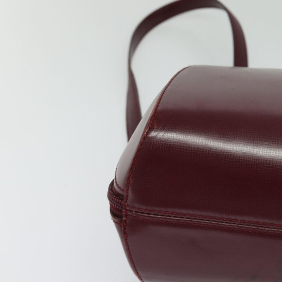 CARTIER Must Line Backpack Leather Bordeaux Gold Auth bs27355