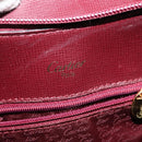 CARTIER Must Line Backpack Leather Bordeaux Gold Auth bs27355-10