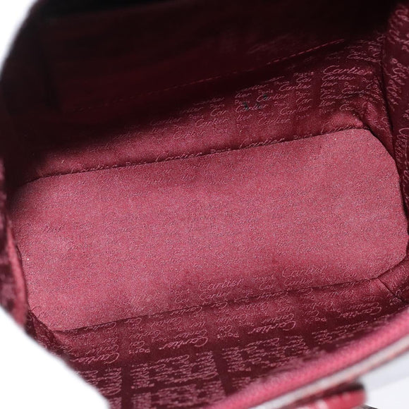 CARTIER Must Line Backpack Leather Bordeaux Gold Auth bs27355