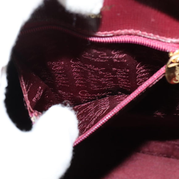 CARTIER Must Line Backpack Leather Bordeaux Gold Auth bs27355