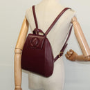 CARTIER Must Line Backpack Leather Bordeaux Gold Auth bs27355-19